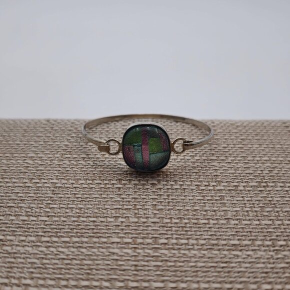 5 Inch Sterling Silver Petite Handmade Glass Bracelet B344 - Picture 1 of 7